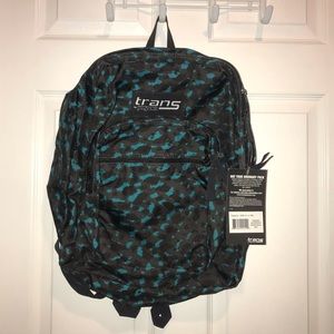 NWT Trans by JanSport Blue, Grey, & Black Backpack